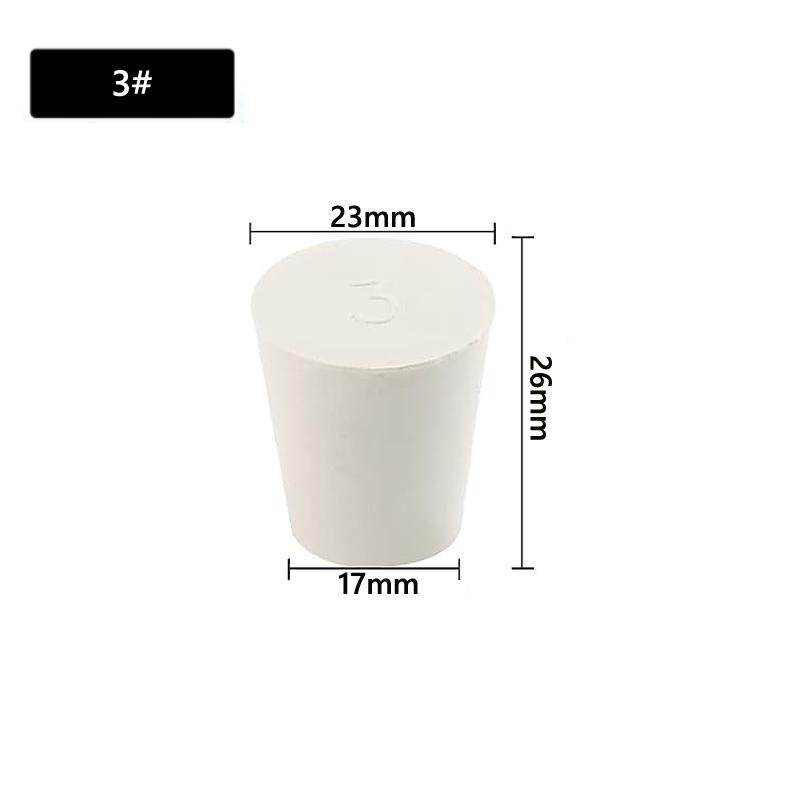 1~26pcs Lab Rubber Stoppers Solids White Tapered Plugs for Chemistry Flask Test Tube Alkali-Resistant Sealing Bungs 7