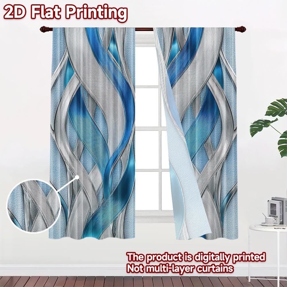 2D flat Photography Backdrop Photography Backdrop Blue and Silver Waves 100% Polyester Party & Holiday Decor Use for