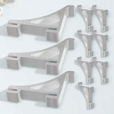 10 Stück Kühlschrankregal-Clips Aluminium Gefrierschrank-Klemmenhaken Kühlregal-Stützgestell Ersatz-Halterungen Gefrierschrank-Klemmenhaken