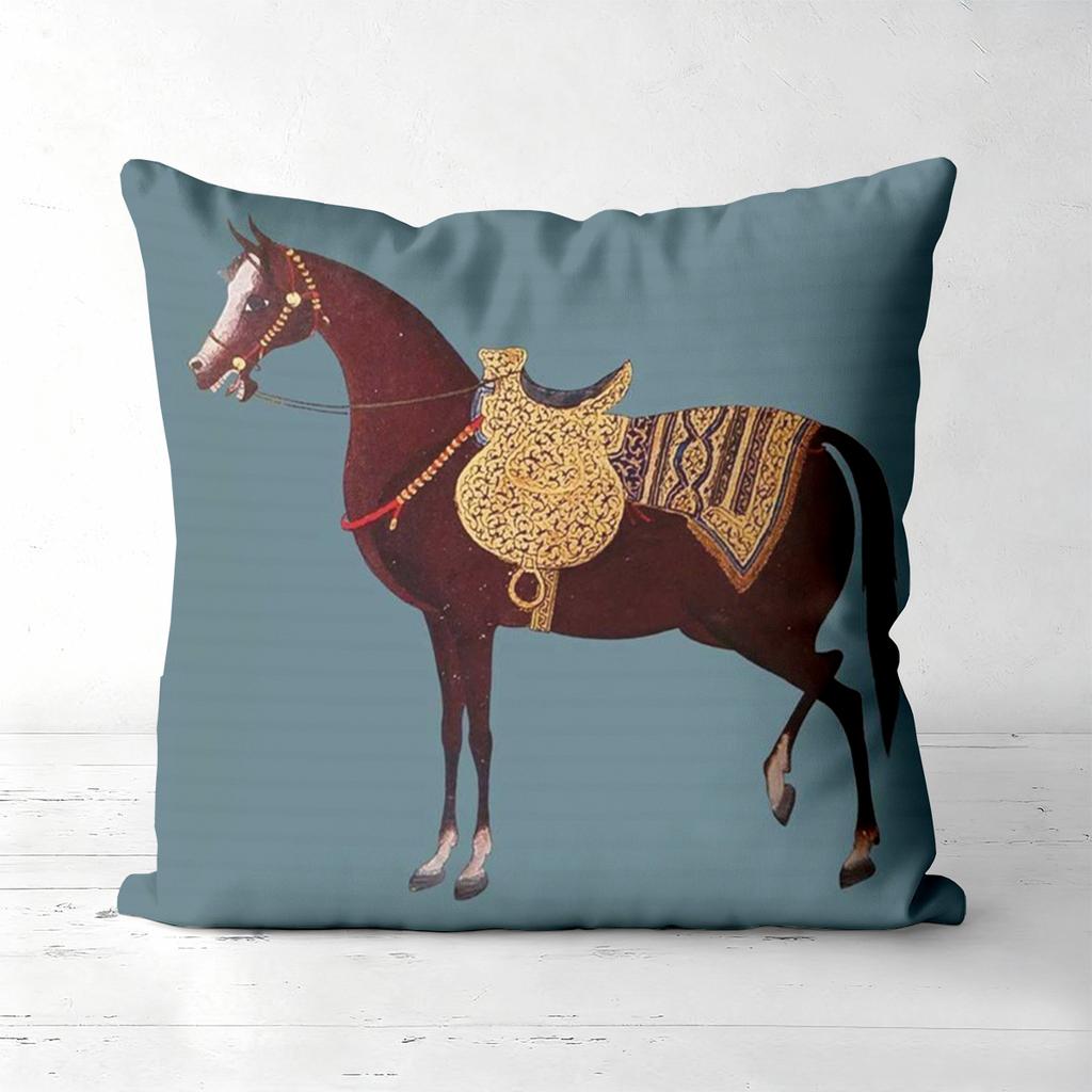 Vier Kissenbezüge mit Pferde-Muster für die Heimdekoration Polyester-Kissenbezug, dekorativer Sofakissenbezug Kopfteilkissen