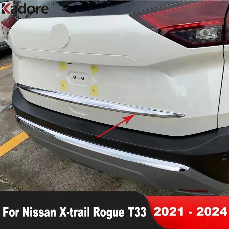 For Nissan Rogue X-trail T33    2024 Chrome Car Rear Trunk Lid Cover Trim Tailgate Molding Garnish Strip Accessories