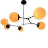 Modern 6 Light Chandelier Large Globe Ceiling Light Fixture Mid Century Black & Brass Sputnik Lighting Home Decor Lighting Gift