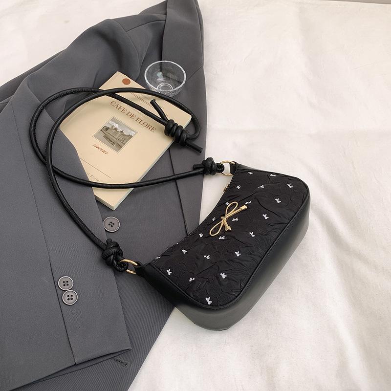 Summer New Casual Bow Handbag Trendy Versatile Cute Beautiful Single Shoulder Underarm Messenger Bag Women