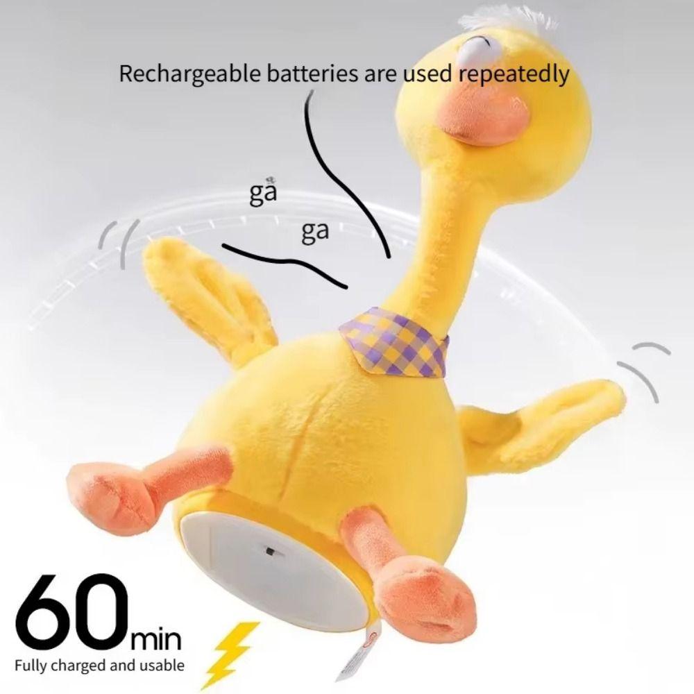Singing Electric Duck Plush Toy English Version Repeating Talking Duck  Baby Toy