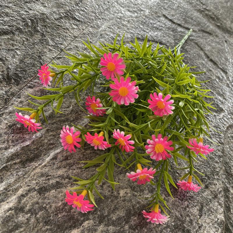 Sunflower Bouquet Plastic With Green Leaves For Outdoor Decorations Wedding