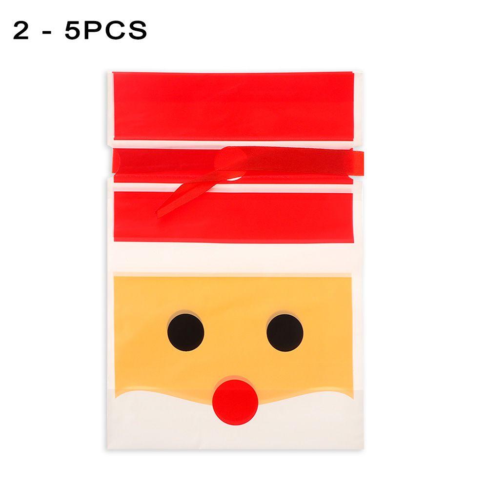 5pcs Wedding Pastry Tool Cookies Elk Santa Claus Christmas Decor Gift Bags Candy Package Drawstring