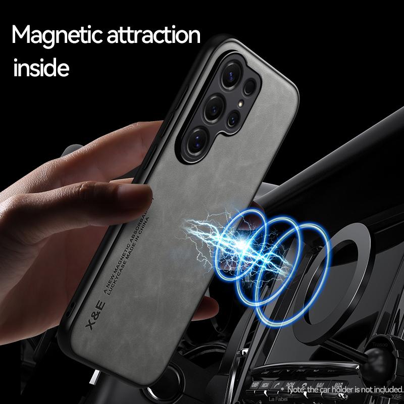 Skin Feel Leather Phone Case for Samsung Galaxy S23 S24 S25 FE S26 Ultra Plus A57 A37 A17 A07 A26 A06 A36 A56 A16 Cover Luxury
