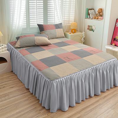Schlafzimmer Haushalt einteiliger Schleifbettrock Einfarbige hautfreundliche Tagesdecke Bettdecke Schlafzimmer Studentenwohnheim Bettwäsche