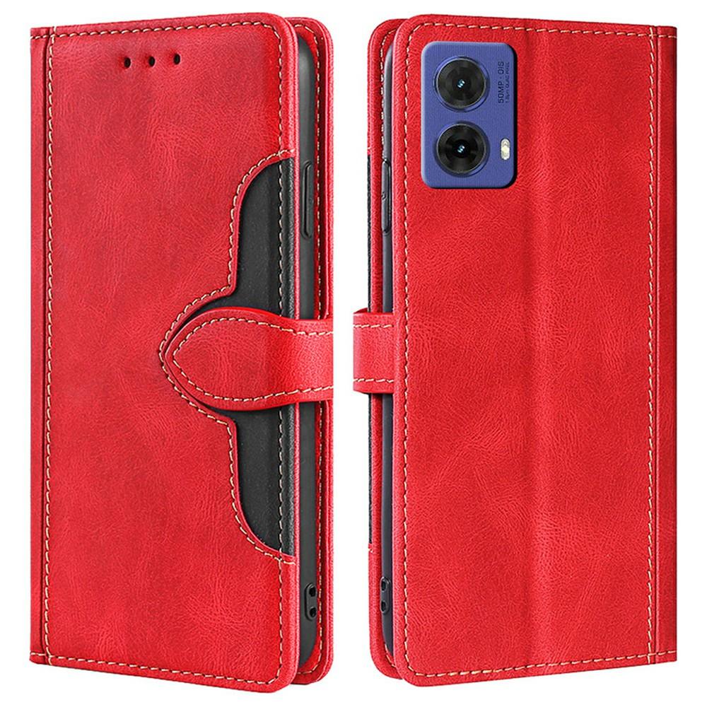 

For Motorola Moto G85 5G/S50 Neo 5G Case Leather Wallet Phone Cover with Straw Hat Magnetic Clasp B