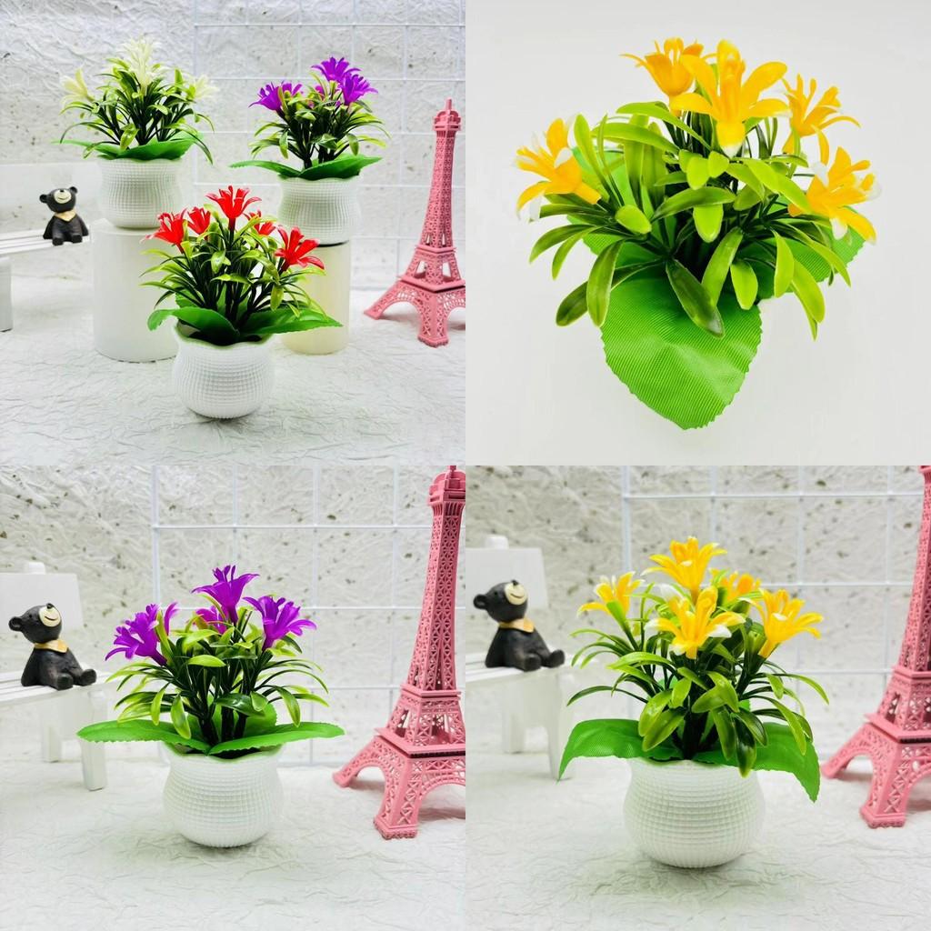 Artificial Orchid Group With Plastic Pot For Event Planning And Hotel Ornamentation