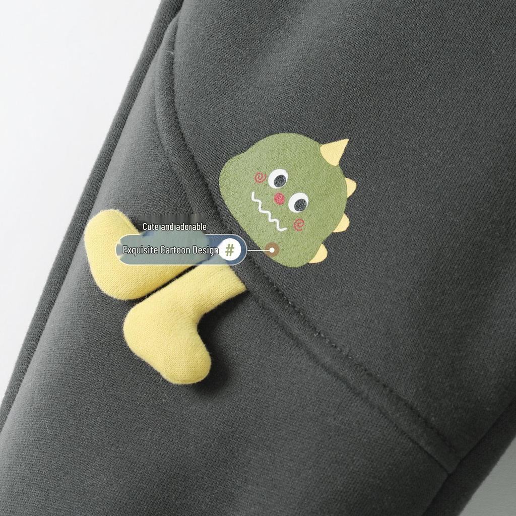 Kaka Panda Kids' Fleece-Lined Winter Pants: Warm Cotton Trousers for Boys, Girls, and Toddlers.