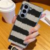 Fashion Striped Duck Heart Case For Samsung Galaxy Z Fold 8 Ultra 7 6 5 4 Z Fold8 Fold7 Fold6 Fold5 Luxury Plating Leather Skin Phone Cover