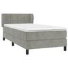 3127463 vidaXL Divan Bed and Mattress Light Grey 90x190 Cm Velvet