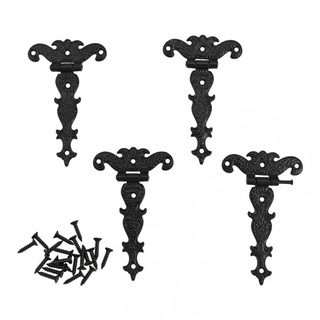 Sturdy Zinc Alloy T Hinges Set of 4 Decorative Hardware for Various Uses