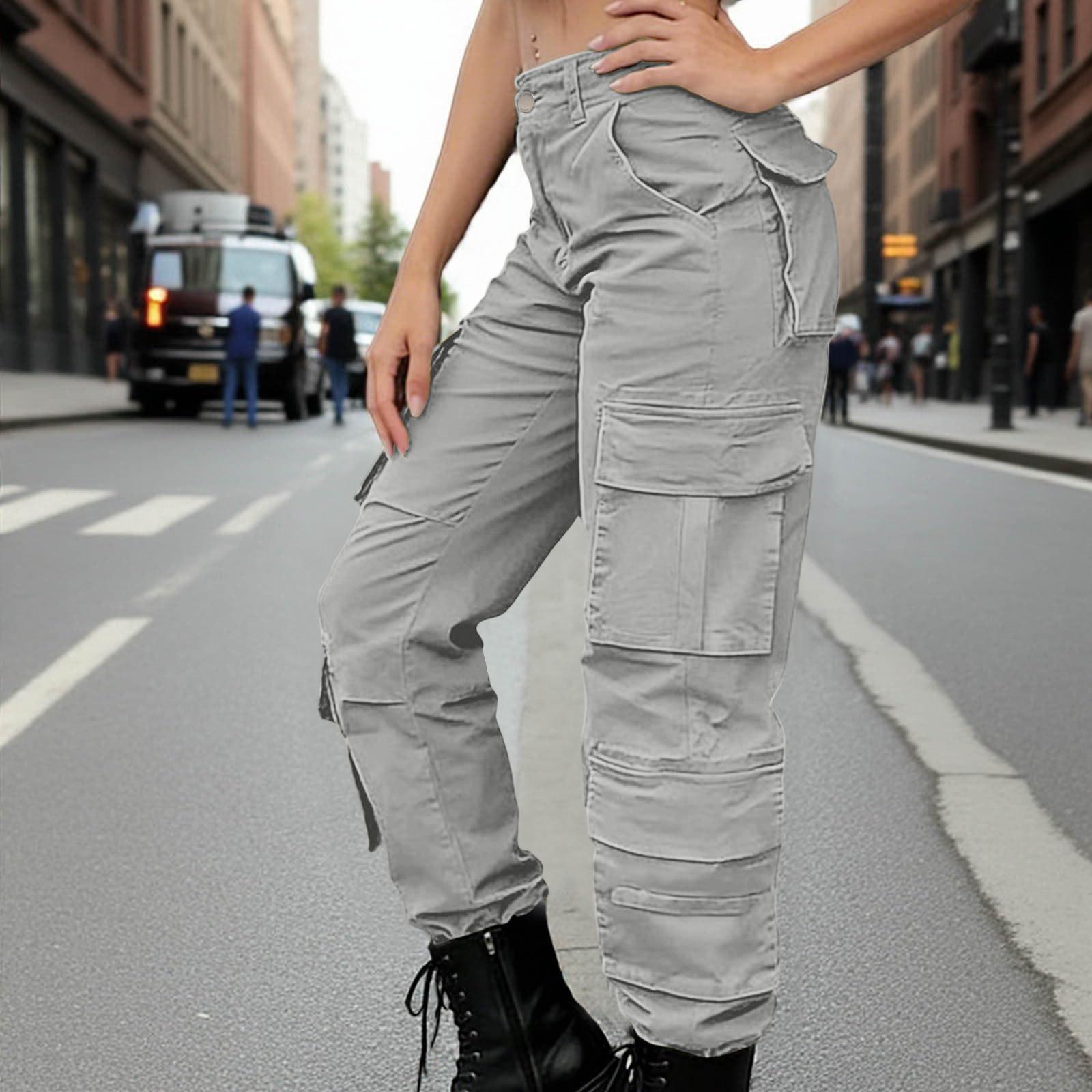 

Women Cargo Pants High Waist Multi Pocket Casual Loose Fit Utility Trousers for Outdoor Work and Daily Wear S