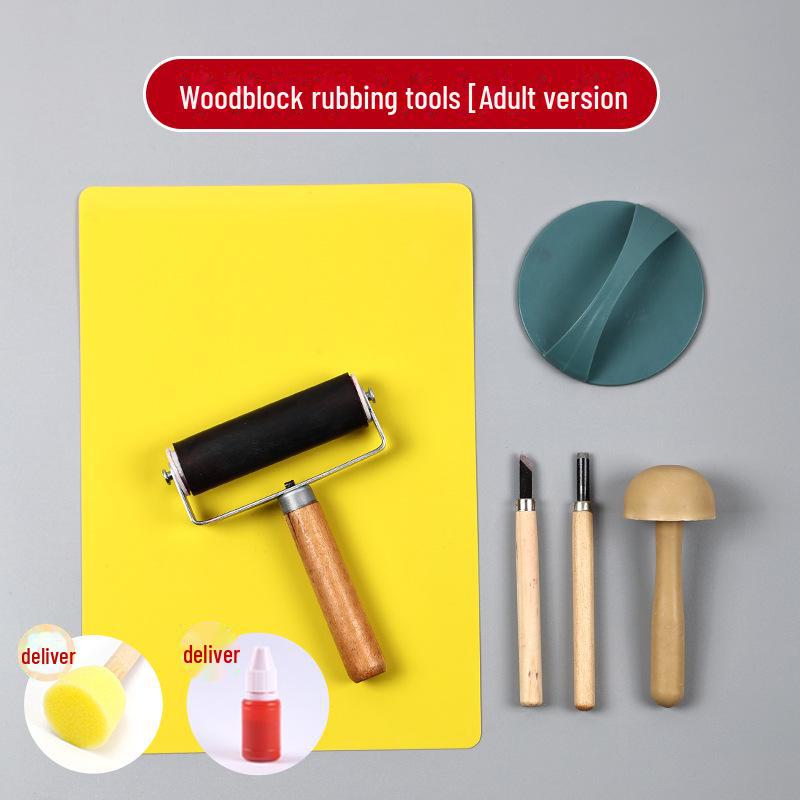 New Year Picture DIY Woodblock Printing Set: Non-Legacy Handmade Template Kit for New Year's Day Activities.