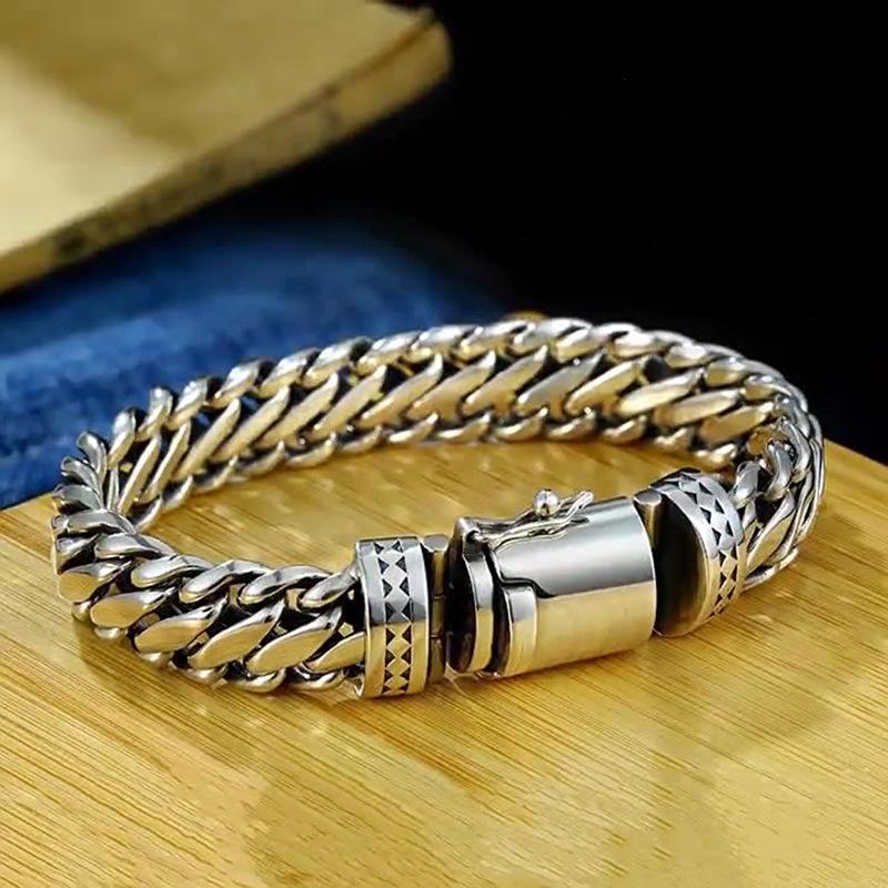 Xiangxu Domineering Coarse Style Semi-circular Pin Men s Personality Trend European and American Punk Hip-hop Bracelet 18cm