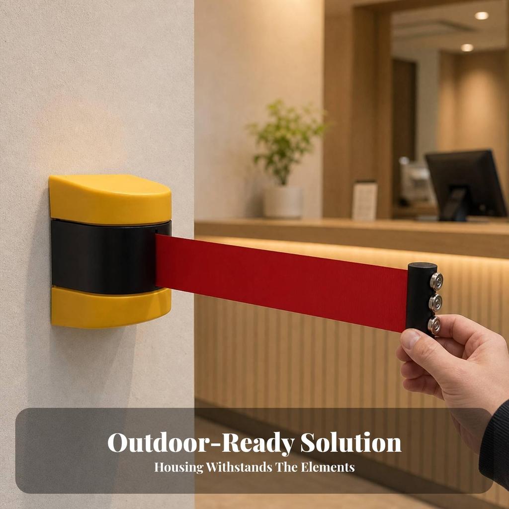 Wall-Mounted Retractable Belt Barrier Space-Saving