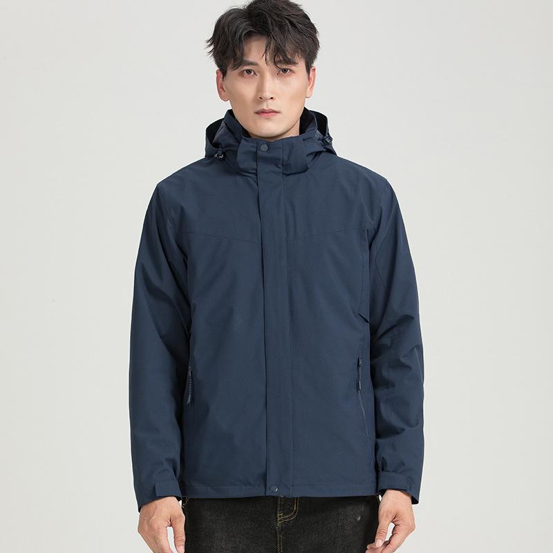 Three-in-one jacket men's waterproof, anti-fouling and warm outdoor two-piece set women's silver fox velvet travel trench coat