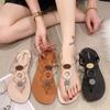 One-word sandals women's summer new fashion casual flip-flops flat-bottomed slippers open-toed beach can be worn outside