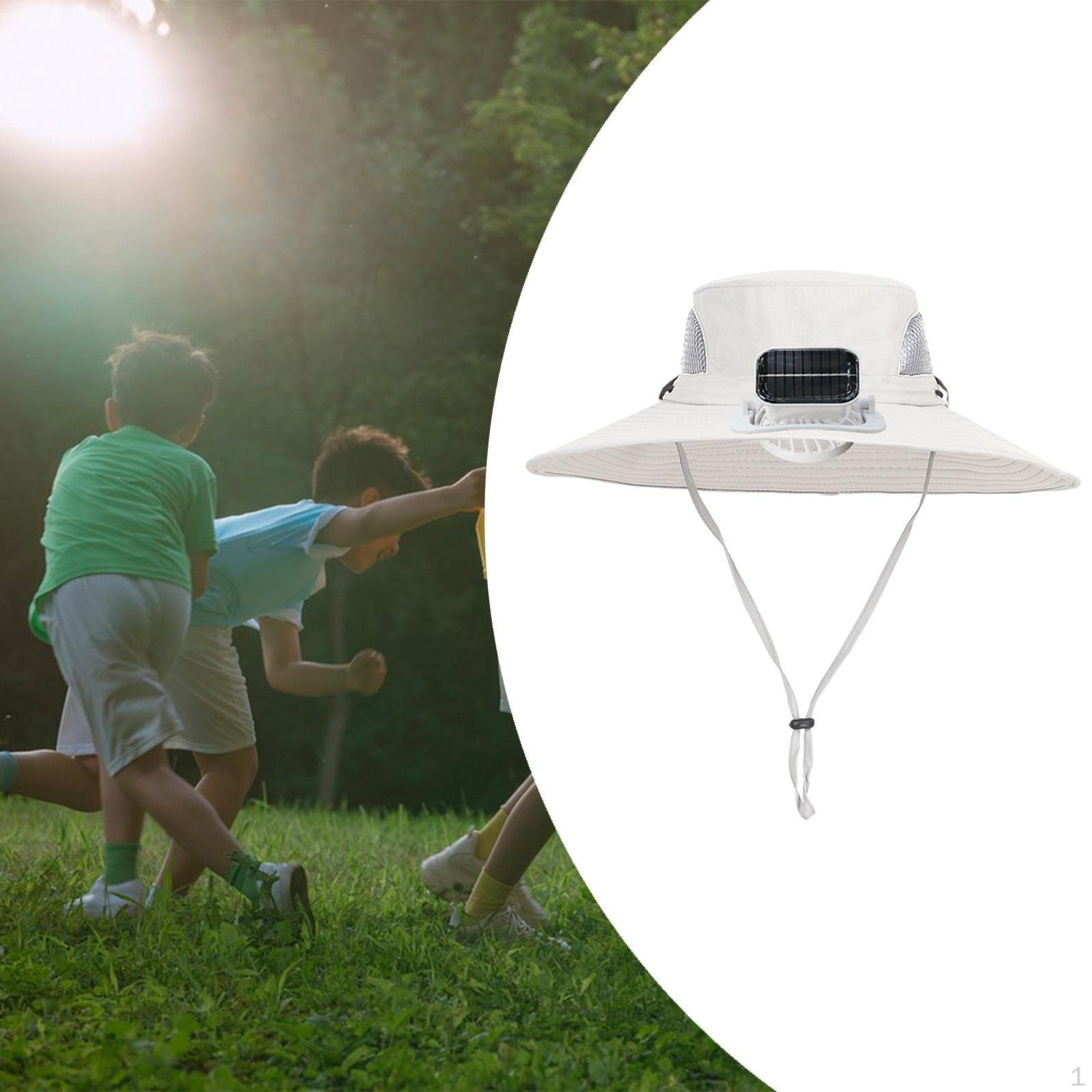 

Kids Solar Fan Sun Protection Hat Breathable Cooling Rechargeable for Summer синій