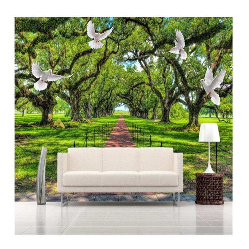

3D Scenery Wallpaper Forest Green Mural TV Background Living Room Background Decoration 3d Wallpaper 200 cm(W) x 140 cm(H)