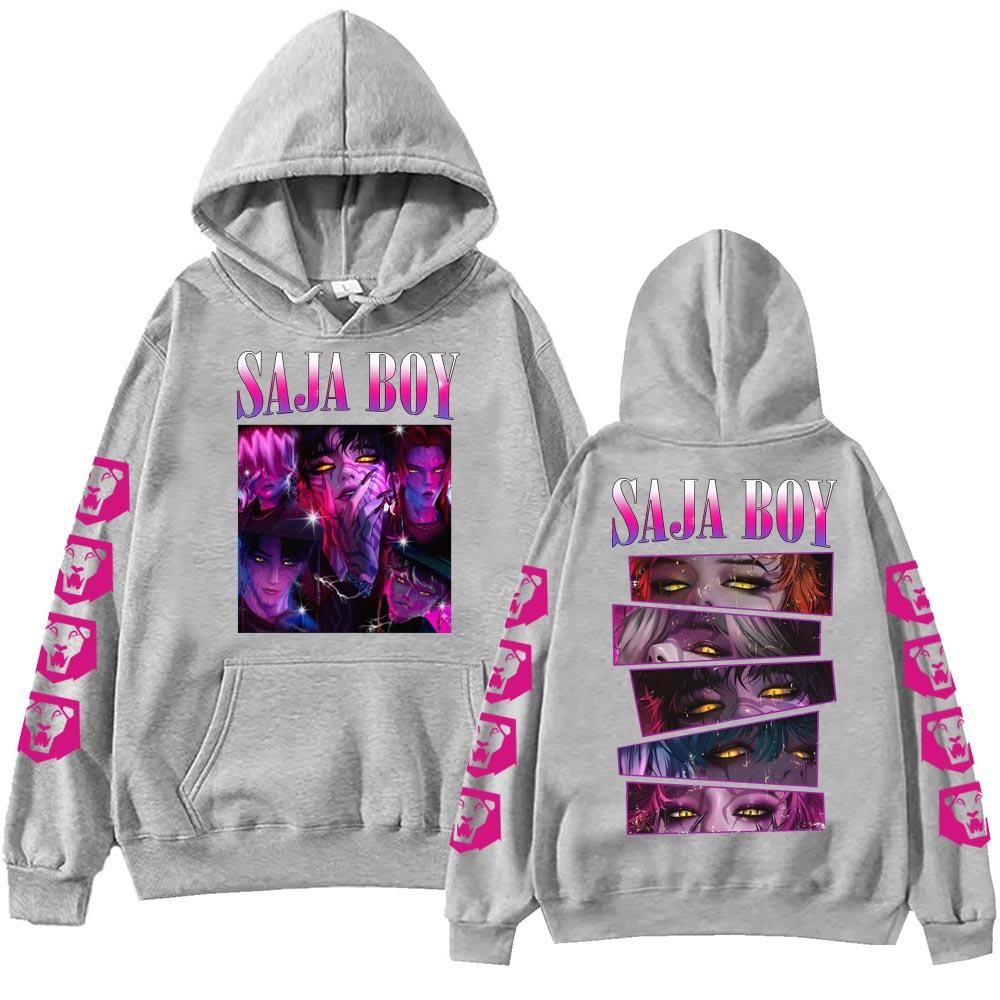 

Kpop Мисливець на демонів Саджа Хлопчаче худі Хараджуку Хіп-хоп Пуловер Топи Толстовка Подарунок 2XL сірий