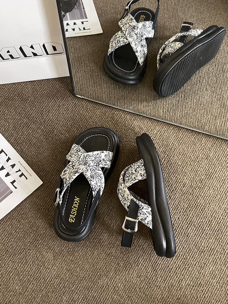 

Platform sandals women s new summer outer wear popular women s sports Roman women s shoes summer with skirts 40 бежевый