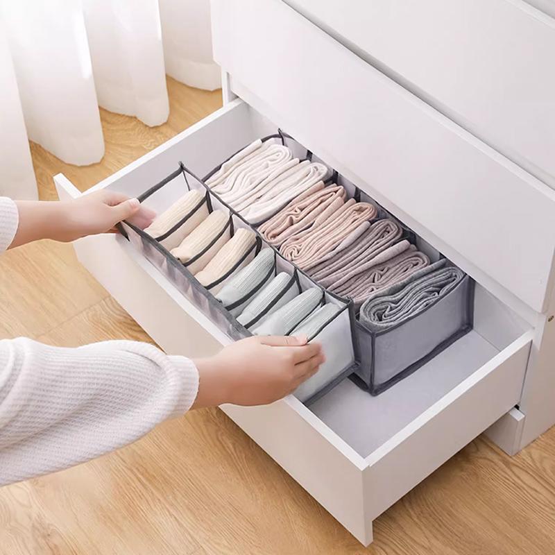 Scatola portaoggetti in tessuto pieghevole multifunzione stile cassetto per biancheria intima e calzini