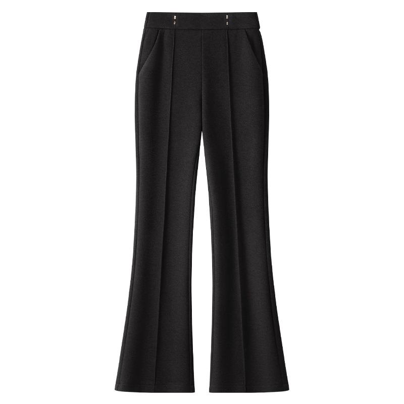 

Women s Pink Acetate Wool Flared Pants - 2024 New Slimming Horseshoe Fit for Autumn/Winter Small чёрный