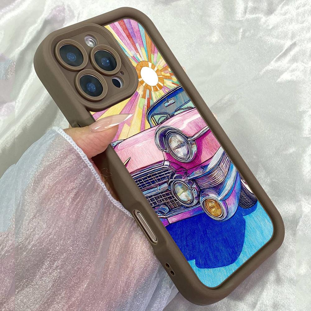 JT171 Klasyczny Samochód Vintage do iPhone 17 16 15 14 Pro Max Samsung S26 S25 Ultra A17 A16 A07 A56 A15 Xiaomi 15T Redmi 15c 14C Note 13 14 Miękkie Etui TPU