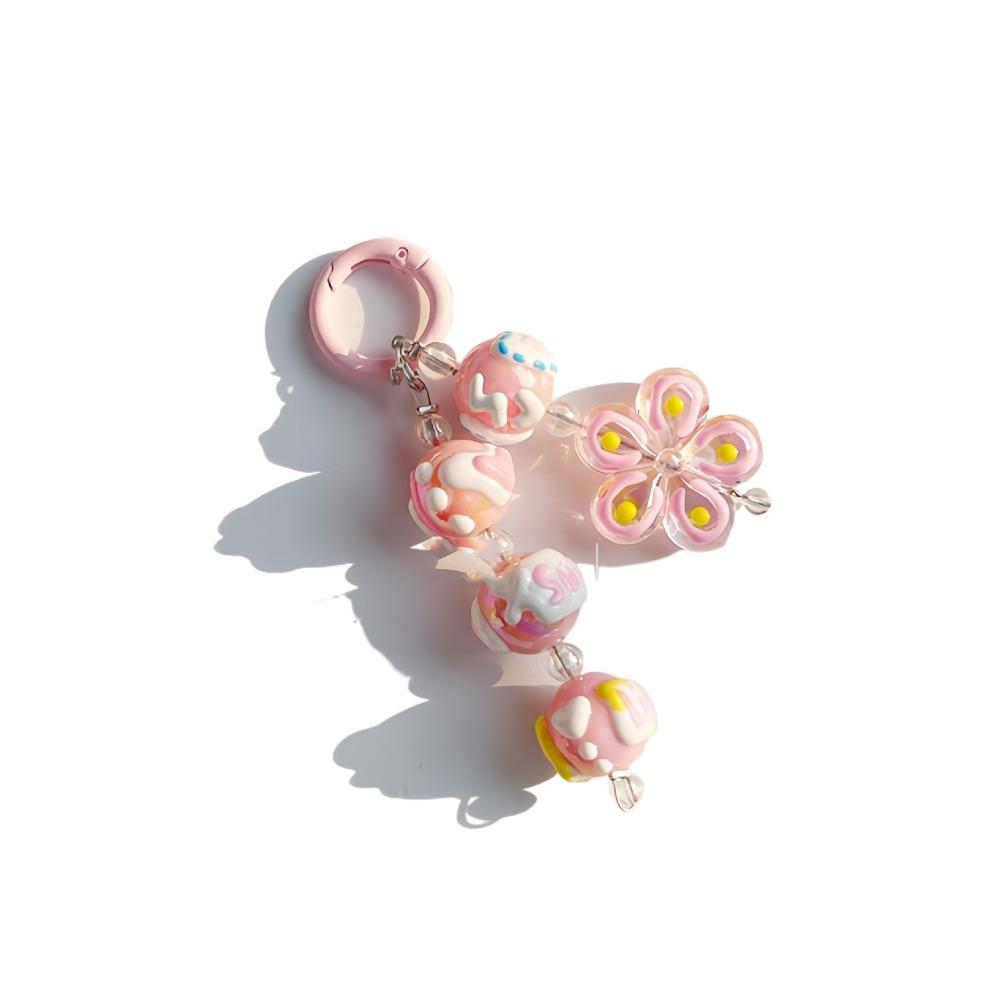 Beaded Pendant Hand-painted Beads Bag Pendant Sweet Butterfly Keyrings Backpack Decoration