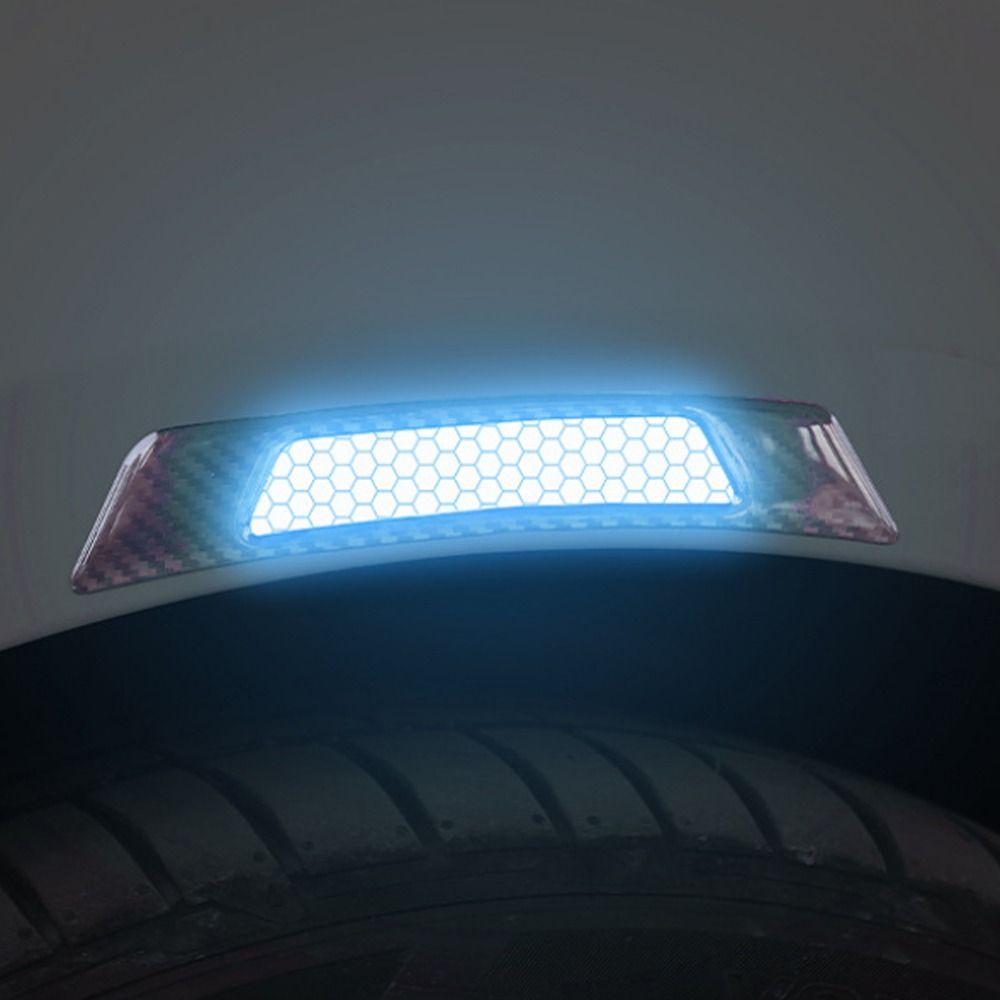 2Pcs High Brightness Reflective Wheel Arch Stickers Safety Warning Decal Car Exterior Protection