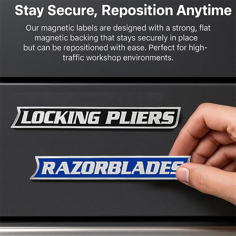 12 Pack Of Magnetic Toolbox Labels, 3D-Printed Tool Box Labels For Tool Organization, Reusable Tags For Steel Toolboxes, Carts,