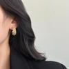 Classic Pearl Full Diamond C-Shaped Stud Earrings, Elegant Diamond-Set Temperament, Advanced Light Luxury, Niche Retro Versatile C Earrings