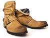 Gino Engineer Work Check Size Ze2316 2-Way Rider's Boots, Short, Men's, Pattern, Beige, 28cm,