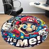 1pc Mario Adventure Office Round Area Rug,  Under Office Chairs Bedroom Living Room Home Decor A0926054