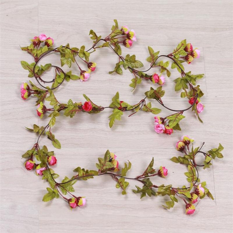 Flowers Artificial 42 Silk Rose Fake Flower Garland Vine Wedding Party Diy Decor