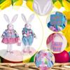 Cute Basket Rabbit Doll Plush Happy Easter Decoration  Holiday Festival Decor