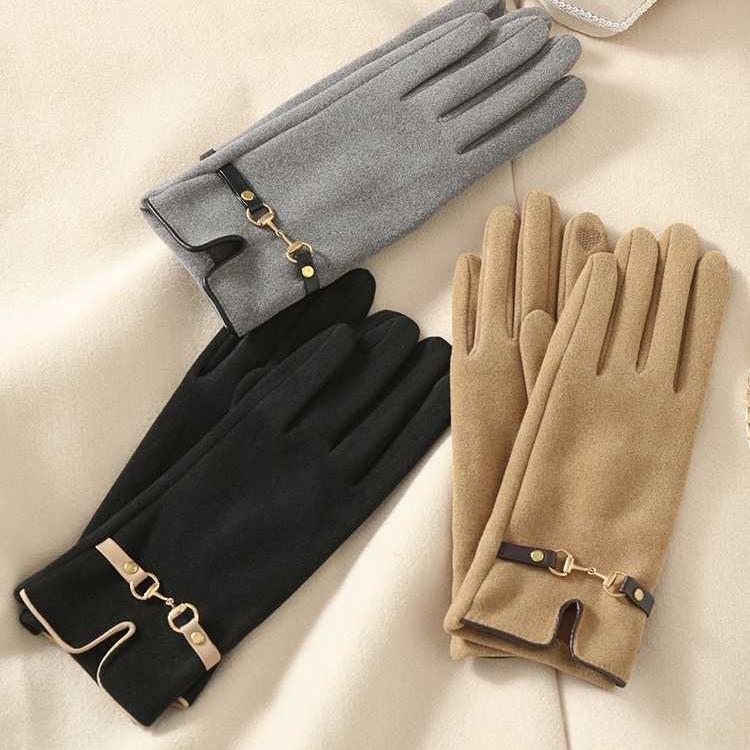 Gloves Women's Winter Velvet Cold Warm Gloves Riding Driving Touch Screen New Gloves