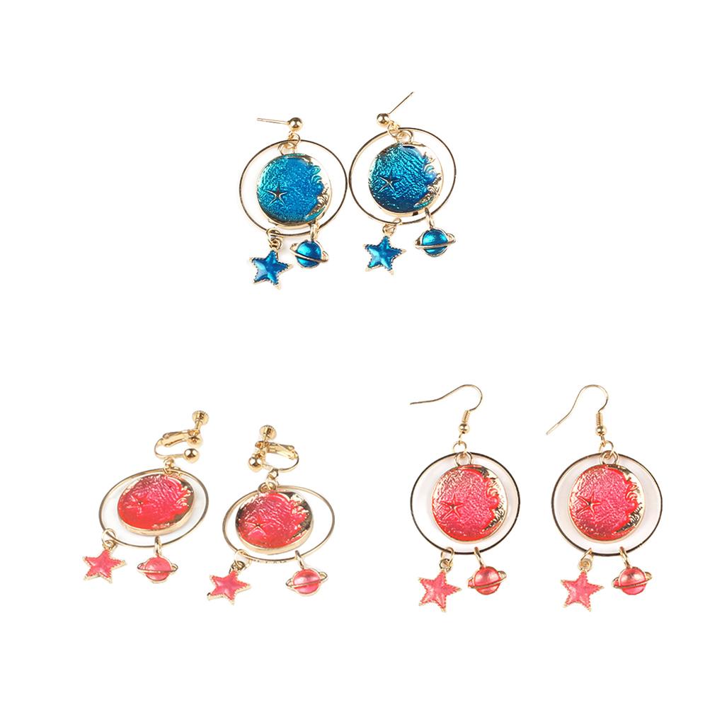 Pack of 2 Sky Earrings Long-time Service Ears Clips Exquisite Mysterious Beauty Attractive Unique Design Great Quality Ear Stud