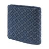 [Inden-ya] Wallet Bi-fold Wallet Z Thin Compact Deer Leather Navy X Black Lacquer Shichihou-tsunagi Pattern 2013-04-179 Navy, Black 10.2cm