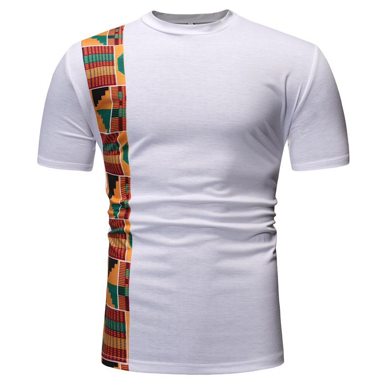 

Men s Summer Patchwork African Style Short Sleeve T-Shirt ZT-YS02 XXL