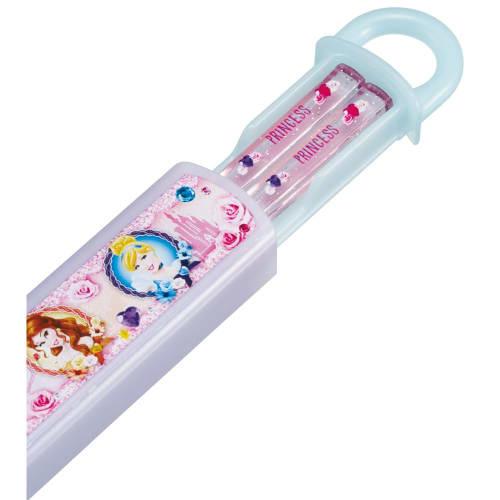 Skater Children's Chopsticks and Chopstick Case Set, 16.5cm, for Lunch Boxes, Antibacterial, Easy-Opening Sliding Design, Made In Japan, Disney Prince