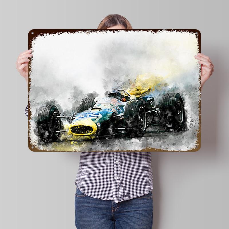 Jim Clark No Metal Poster Customized Wall Art Retro Vintage Metal Signs for Man Cave Gaming Room Decoration Cozy House Home
