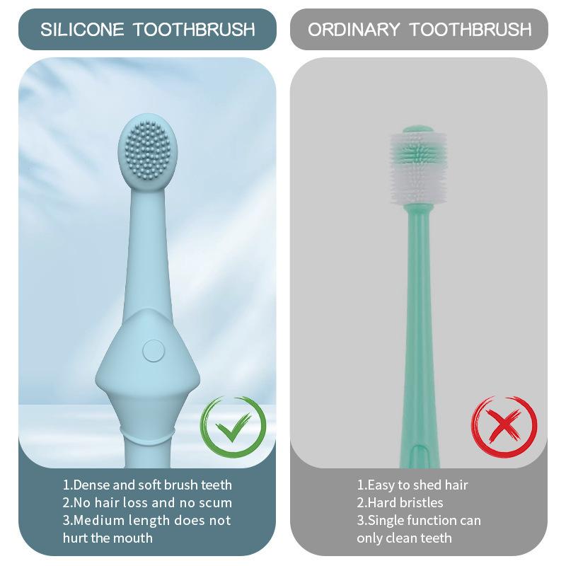 Pet Toothbrush For Dogs And Cats Oral Care Dental Cleaning Brush Prevent Tartar Build-Up Essential Pet Supplies