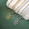 Dawapara Gehörnter Gott Cernunnos Siegel Anhänger Halskette Pentagramm Dreifache Göttin Symbol Edelstahl Wicca Schmuck