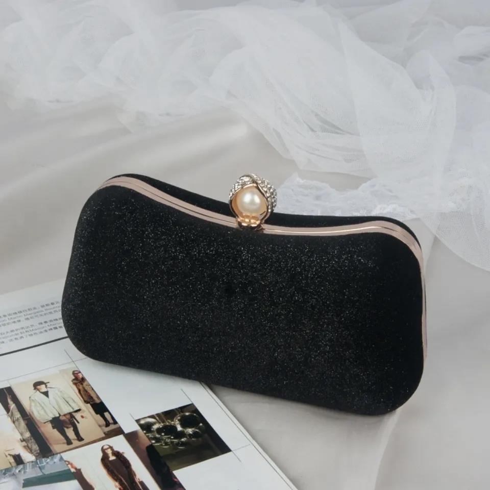 Women's Bag Solid Color Elegant Dinner Hand Bag Vintage Versatile Party Chain Single Shoulder Bag