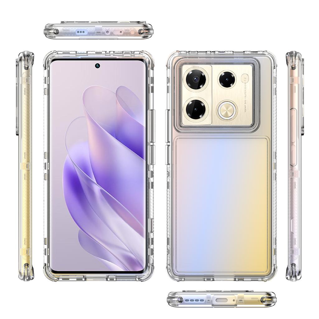 Etui Hybrydowe 3 w 1 Pancerne Odporne na Wstrząsy Dla Infinix Note 40Pro Plus GT 20 Pro Rama z Twardego Plastiku Przezroczysta Tylna Pokrywa z TPU Fundas