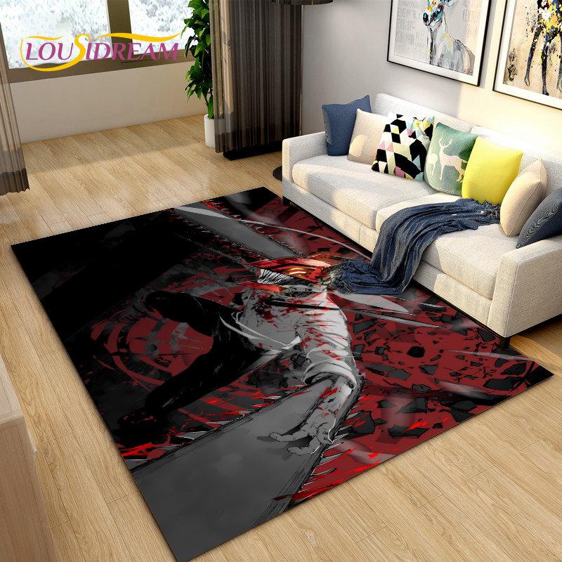 3D Anime Chainsaw Man Denji Cartoon Area Rug,Carpet Rug for Living Room Bedroom Sofa Doormat Decoration, Kids Non-slip Floor Mat